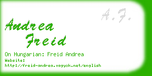andrea freid business card